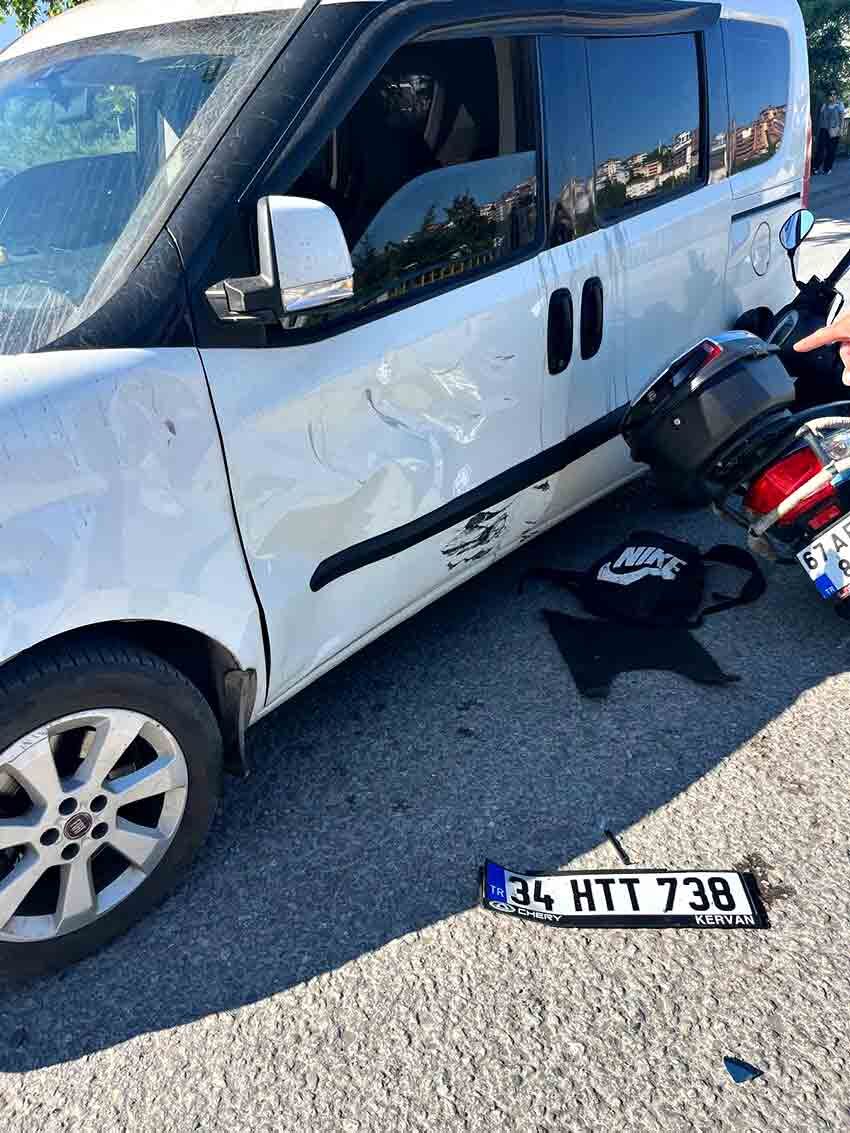 Zonguldak'ta Motosiklet Ile Otomobil Çarpıştı 2 Yaralı (2)