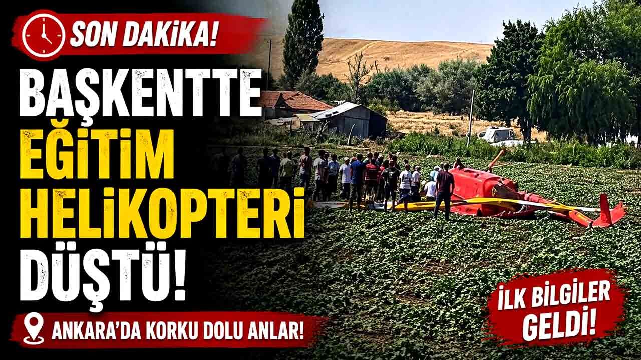 Başkentte eğitim helikopteri düştü