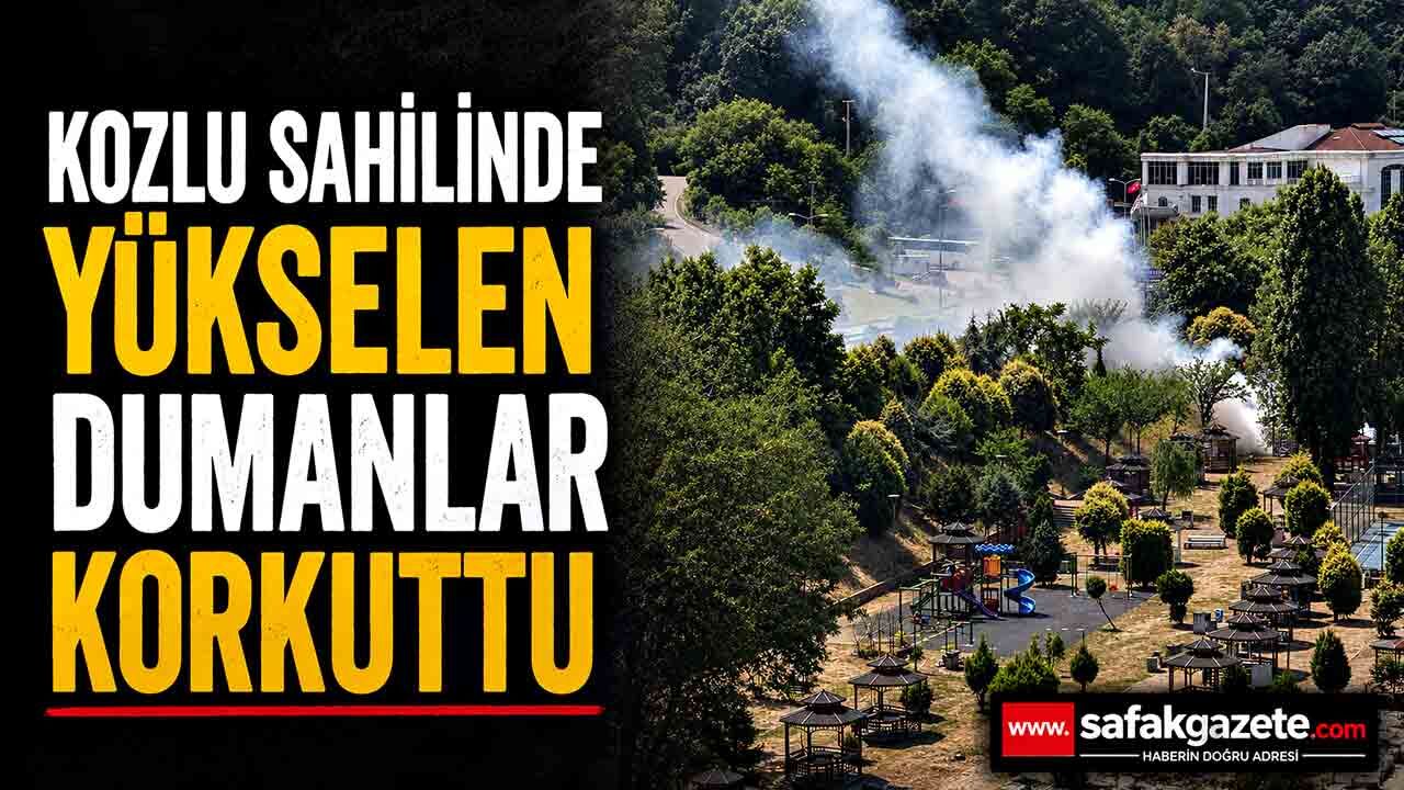Kozlu sahilinde yükselen dumanlar korkuttu