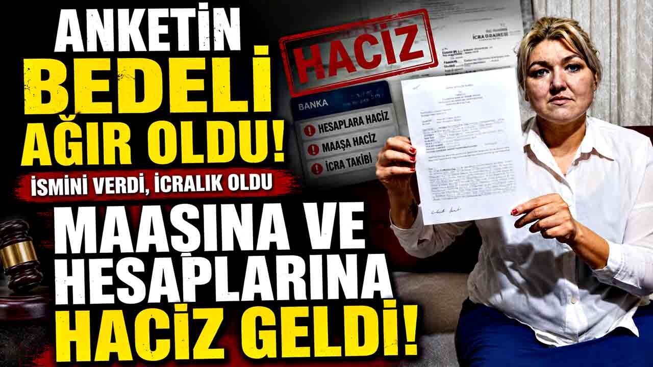 Anket için ismini verdi, maaşına haciz konuldu