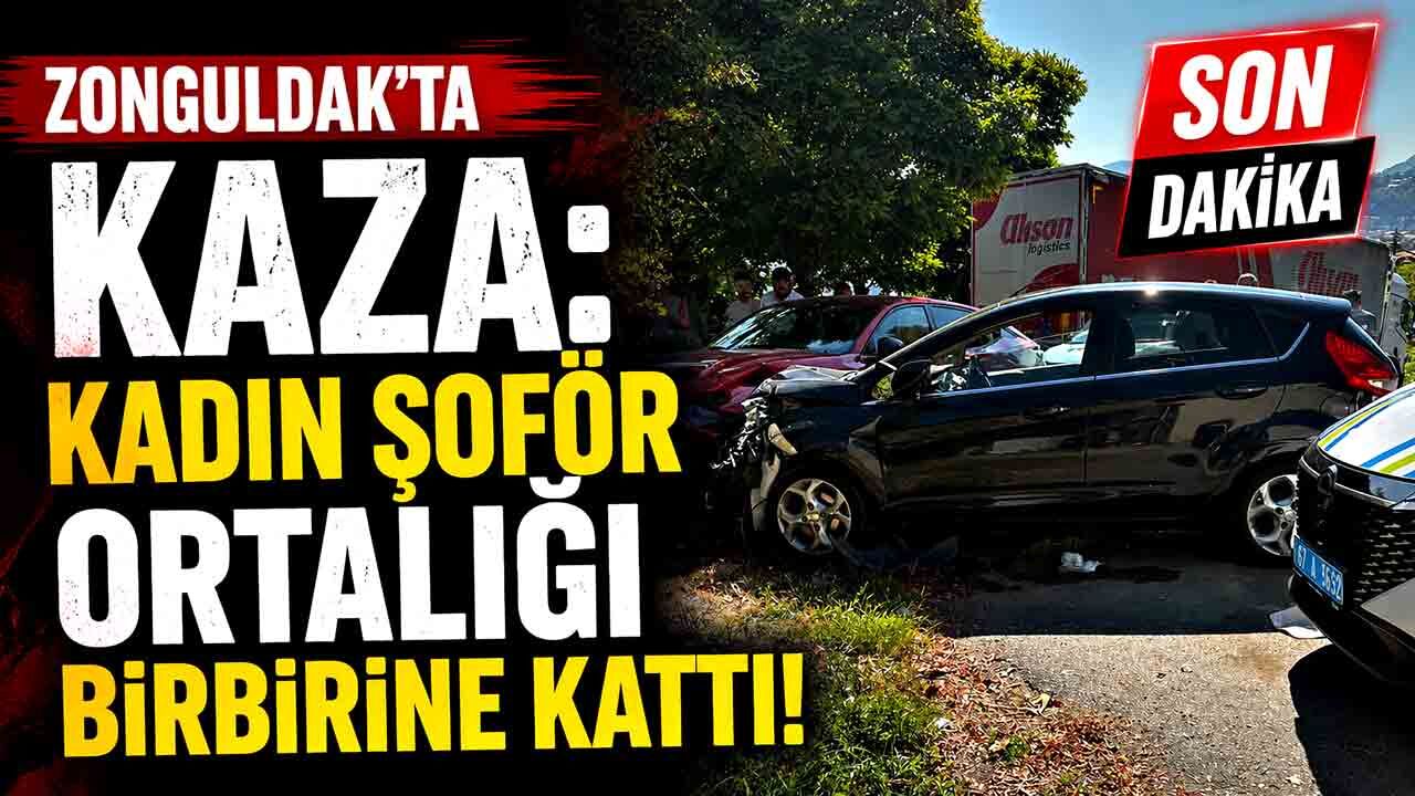 Zonguldak’ta kaza: Kadın şoför ortalığı birbirine kattı!