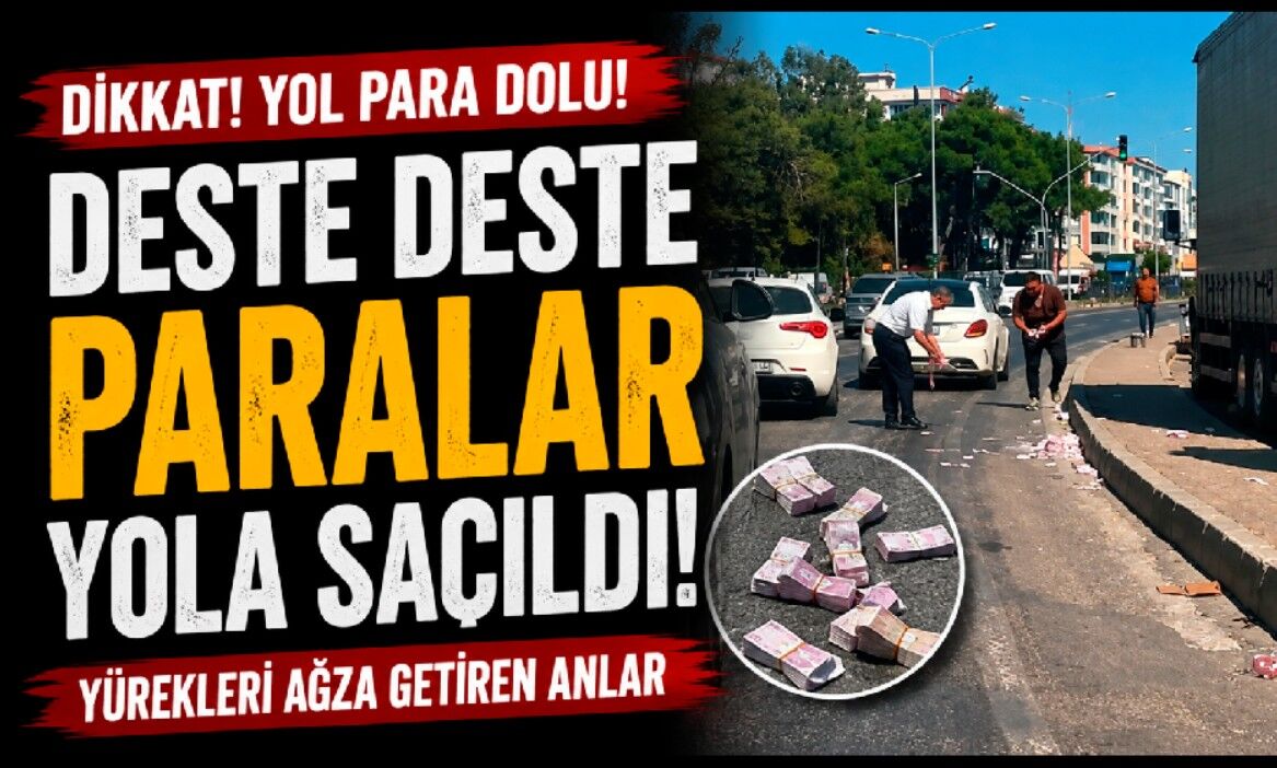 Deste deste paralar yola saçıldı, trafik tamamen durdu