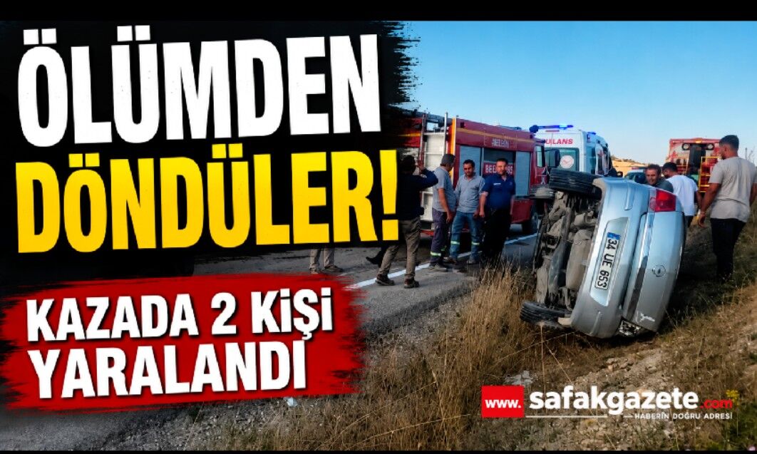 Karabük'te otomobil devrildi, 2 kişi yaralandı