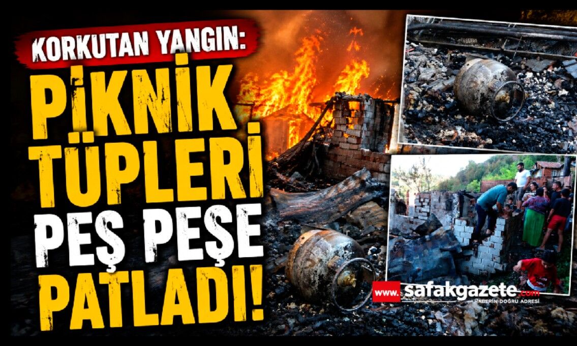 Piknik tüpleri bomba gibi patladı, iki gecekondu küle döndü