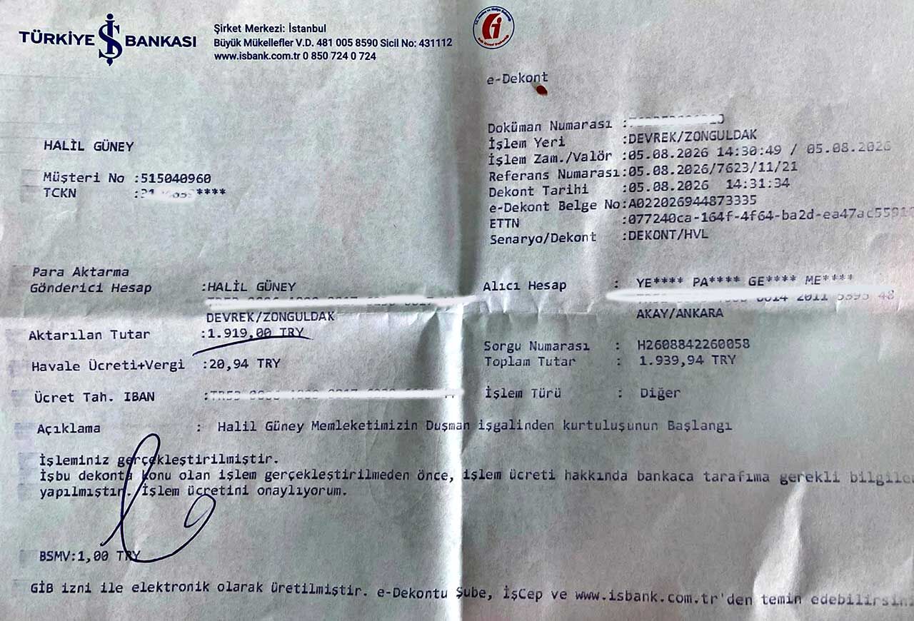 Y E N İ Parti'ye 1919 Lira Yardım Yaptı (2)-1