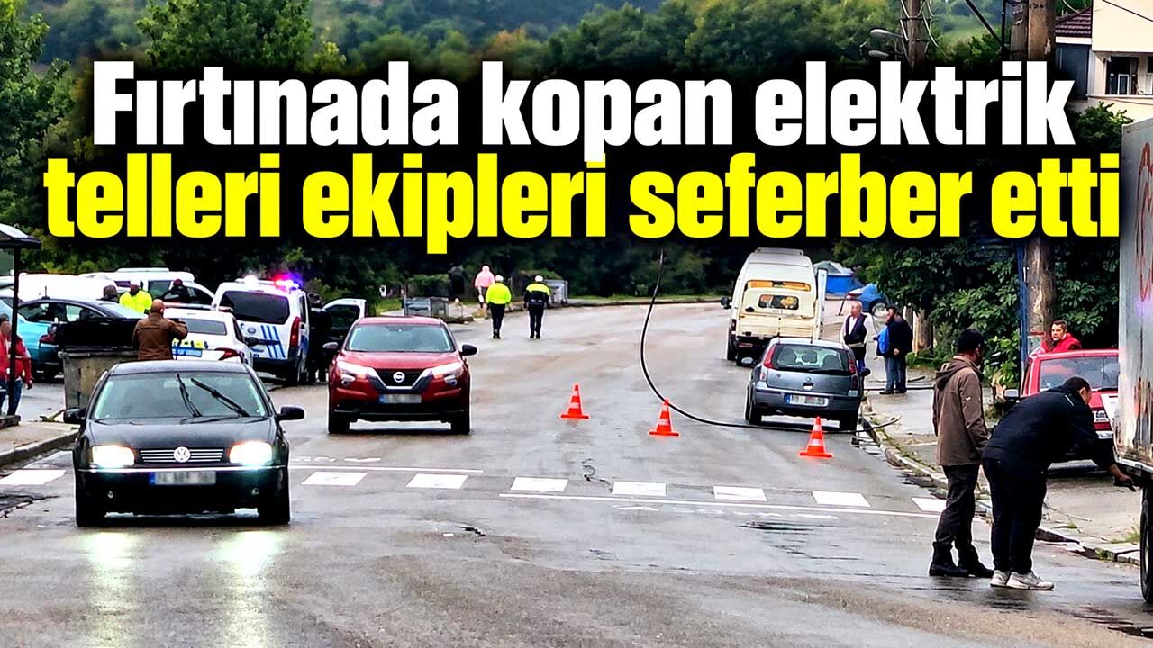 Fırtınada kopan elektrik telleri ekipleri seferber etti