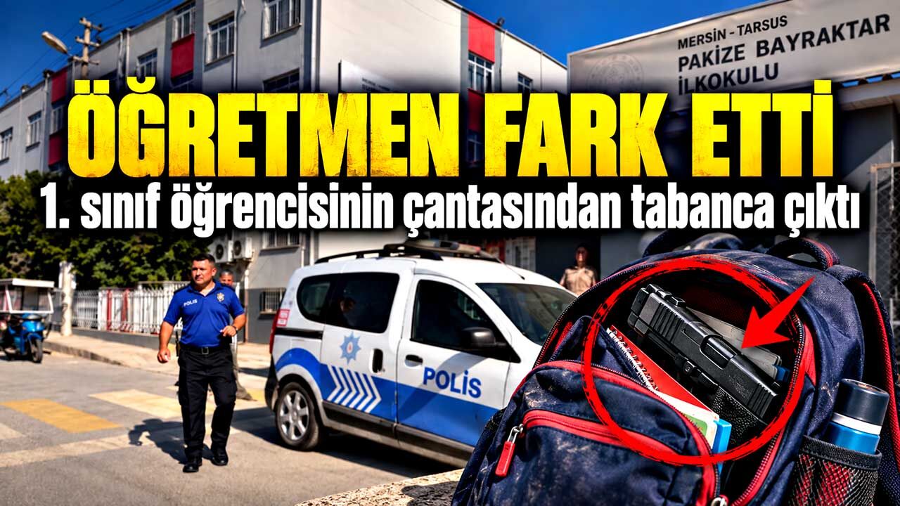 Öğretmen fark etti, öğrencinin okul çantasından tabanca çıktı