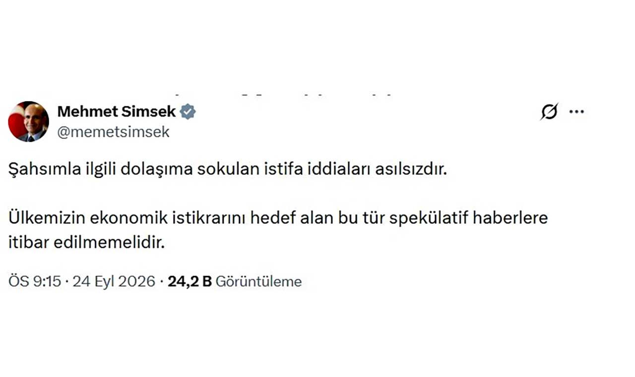 Hazine ve Maliye Bakanı Şimşek: "Şahsımla ilgili istifa iddiaları asılsızdır"