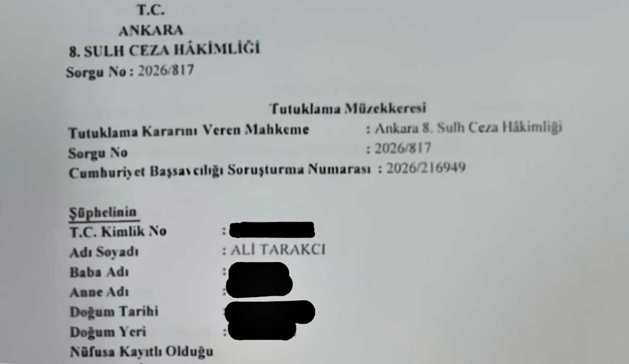 Ali Tarakcı "yanıltıcı bilgiyi alenen yayma" suçundan tutuklandı