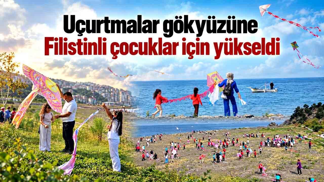 Uçurtmalar gökyüzüne Filistinli çocuklar için yükseldi