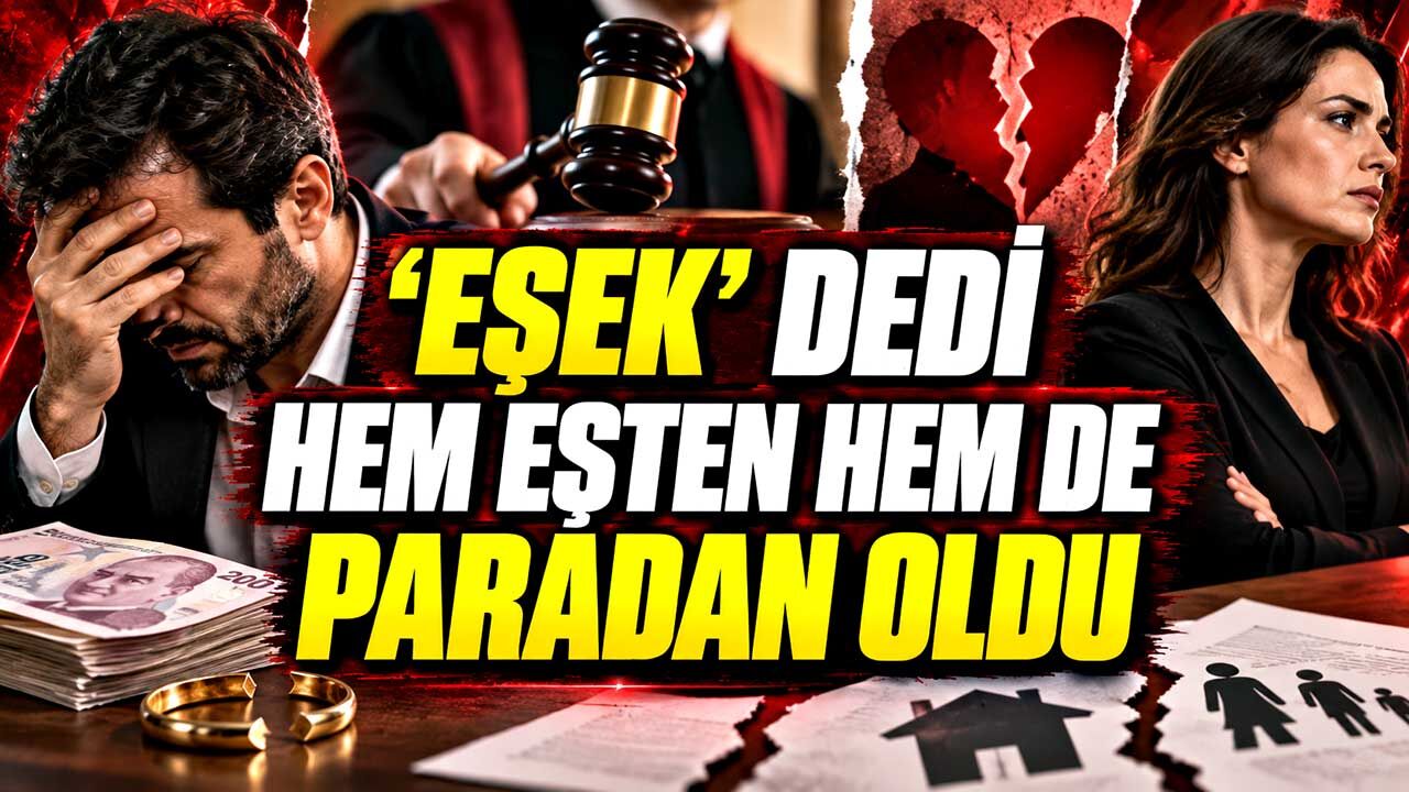 ‘Eşek’ dedi hem eşten hem de paradan oldu