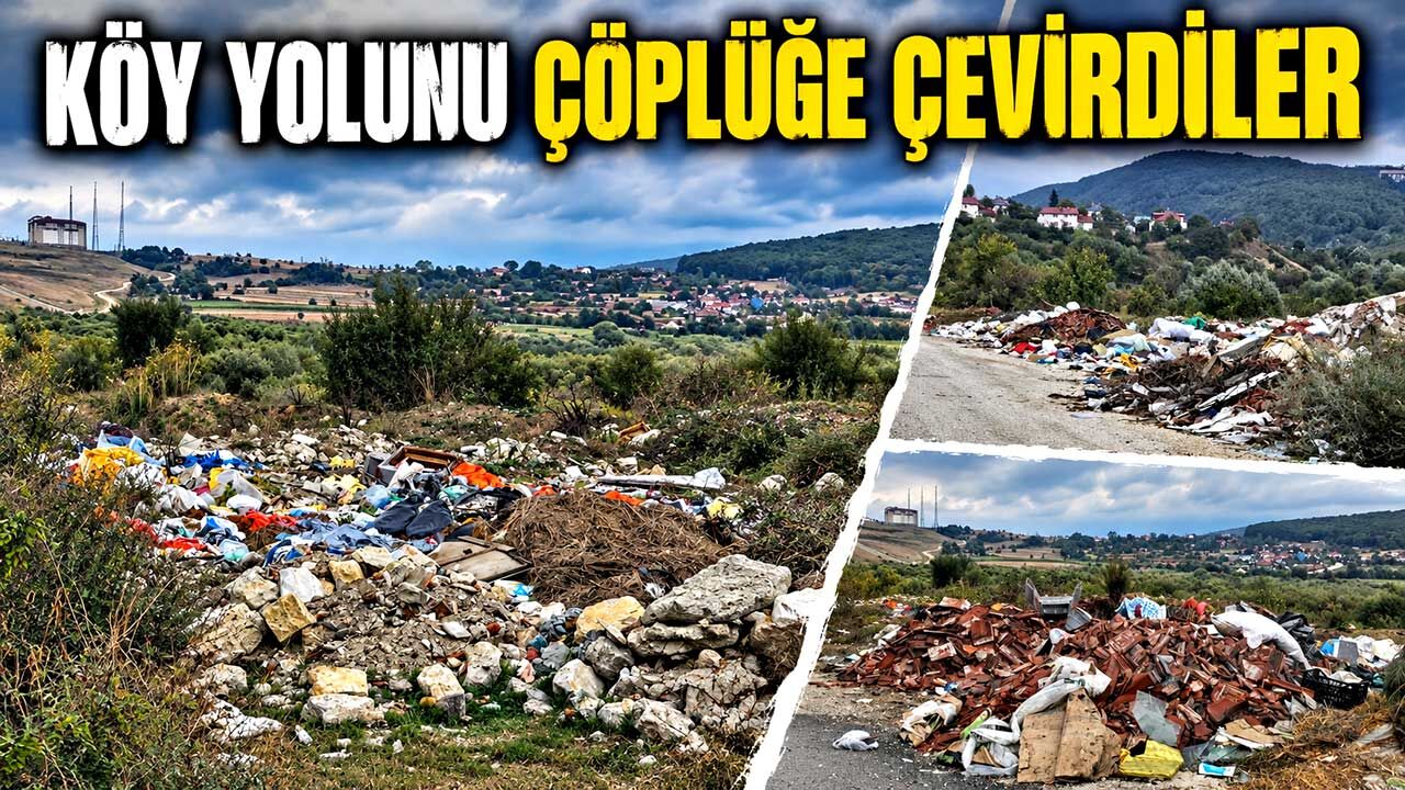 Köy yolunu çöplüğe çevirdiler
