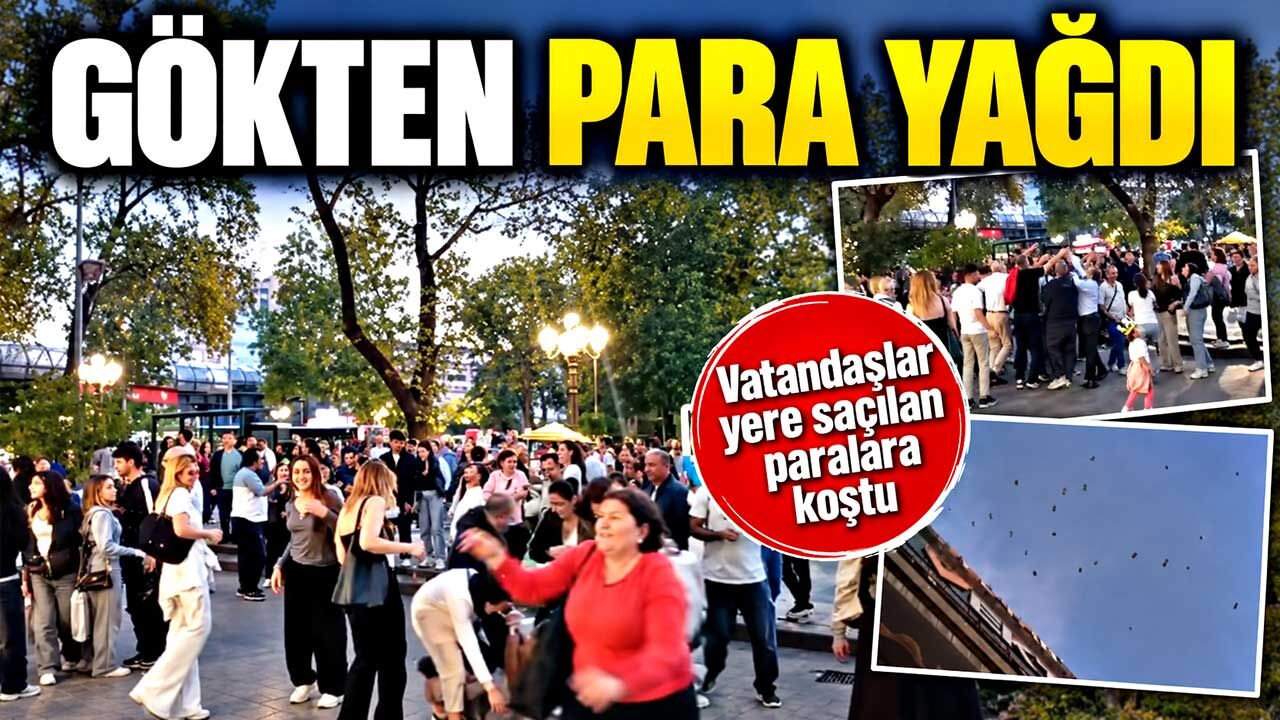 Klip çekiminde para yağdı, vatandaşlar kapıştı
