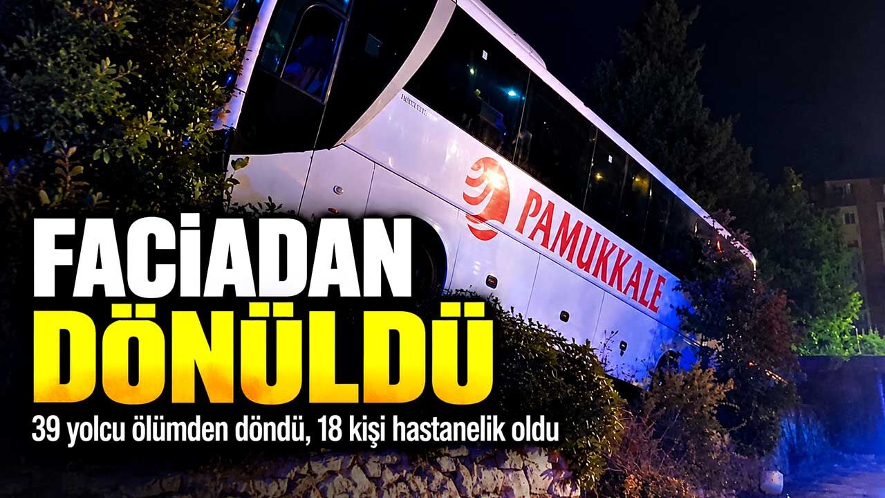 Yolcu otobüsü yoldan çıktı: 18 yaralı