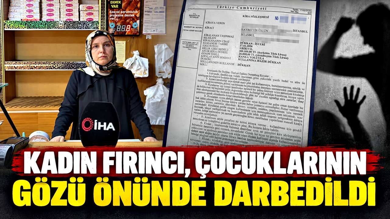 Kadın fırıncı, çocuklarının gözü önünde darbedildi