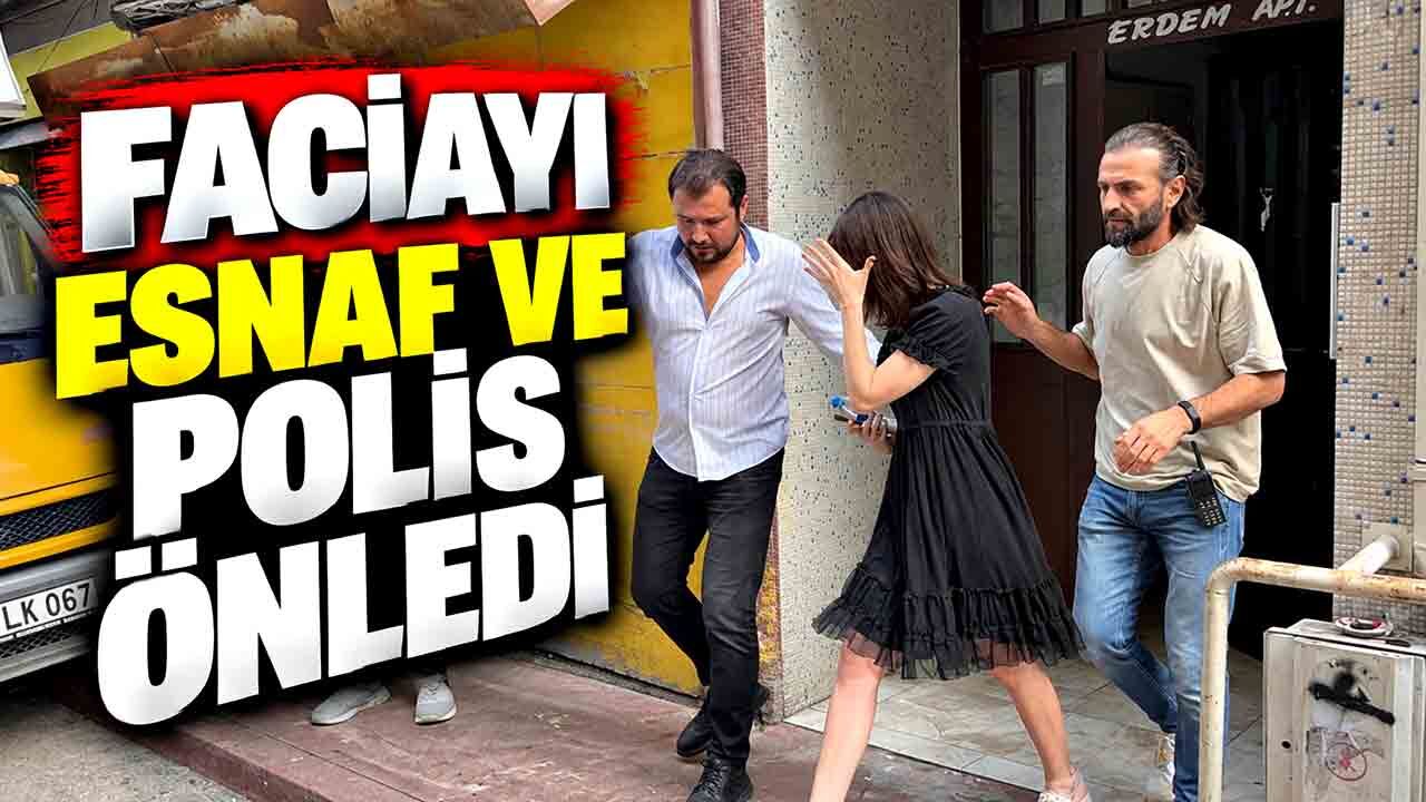 Esnaf ve polis ekiplerinden genç kadına hayat kurtaran müdahale