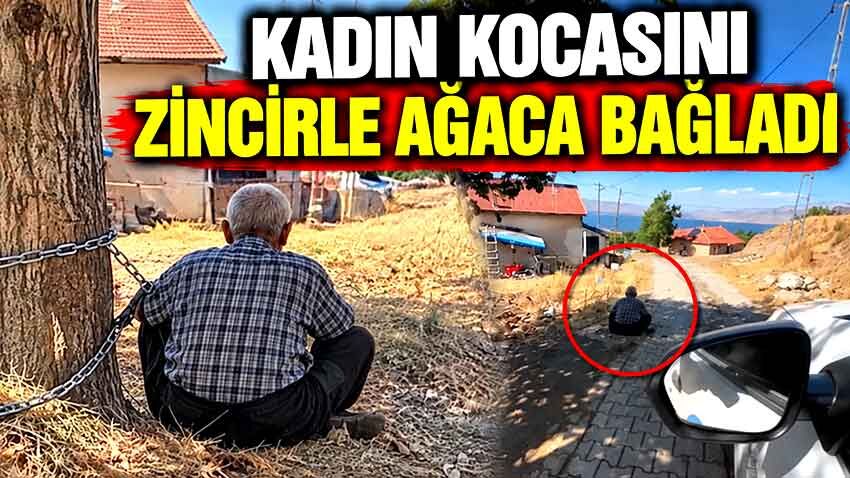 Yaşlı adam ağaca zincirlenmiş halde bulundu