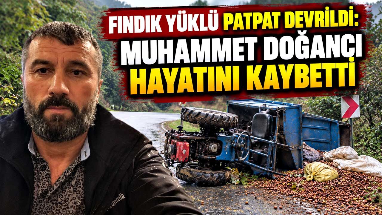 Fındık yüklü patpat devrildi: Sürücü öldü