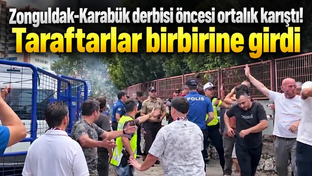 Zonguldak-Karabük derbisi öncesi taraftarlar birbirine girdi