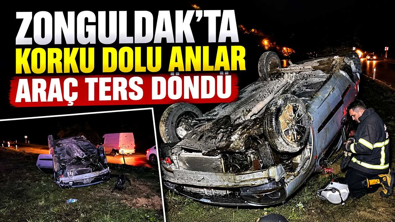 Zonguldak-Ankara yolunda otomobil takla attı: 2 yaralı