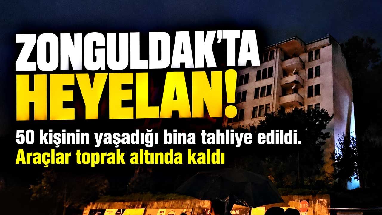 Zonguldak'ta istinat duvarı çöktü! 50 kişinin yaşadığı bina boşaltıldı