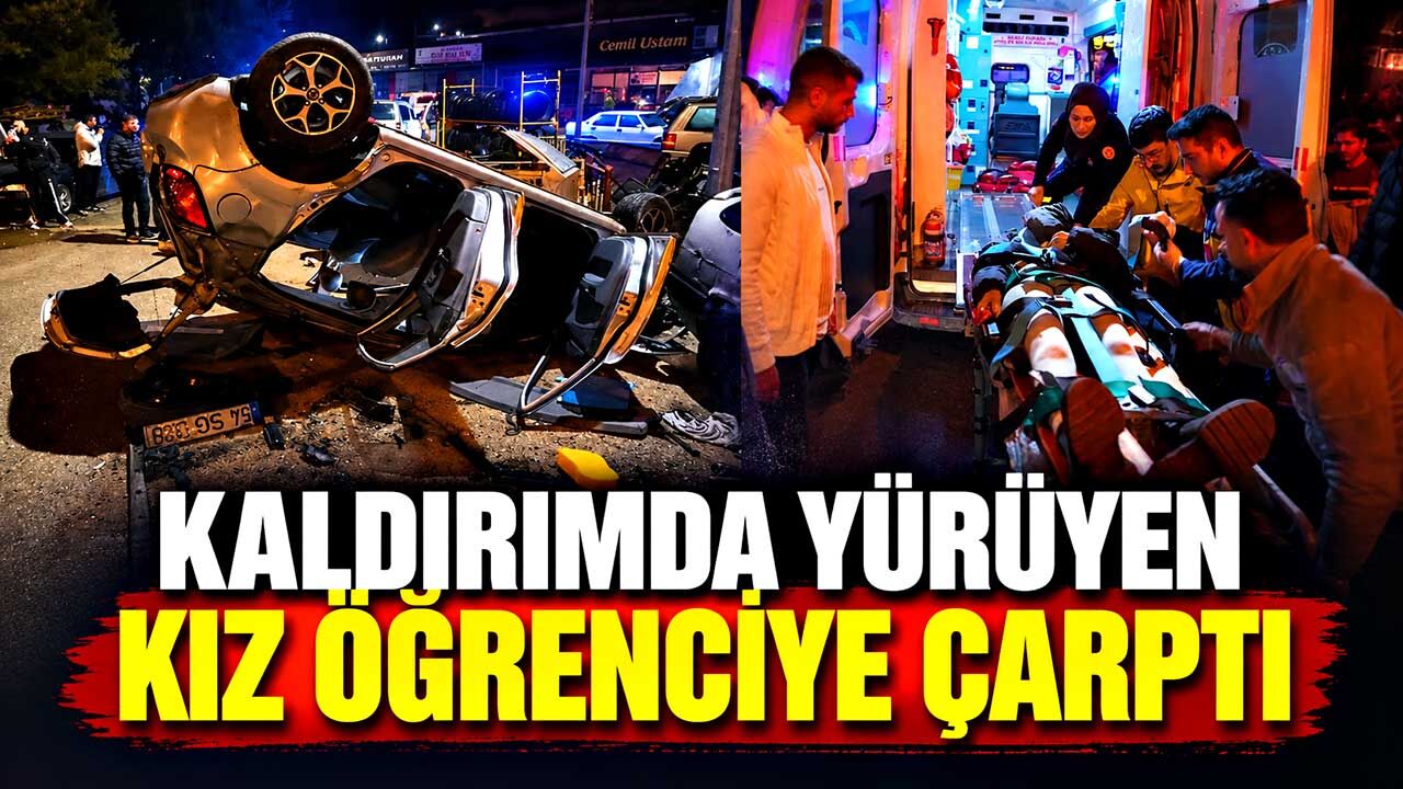 Otomobil kaldırımda yürüyen kız öğrenciye çarptı