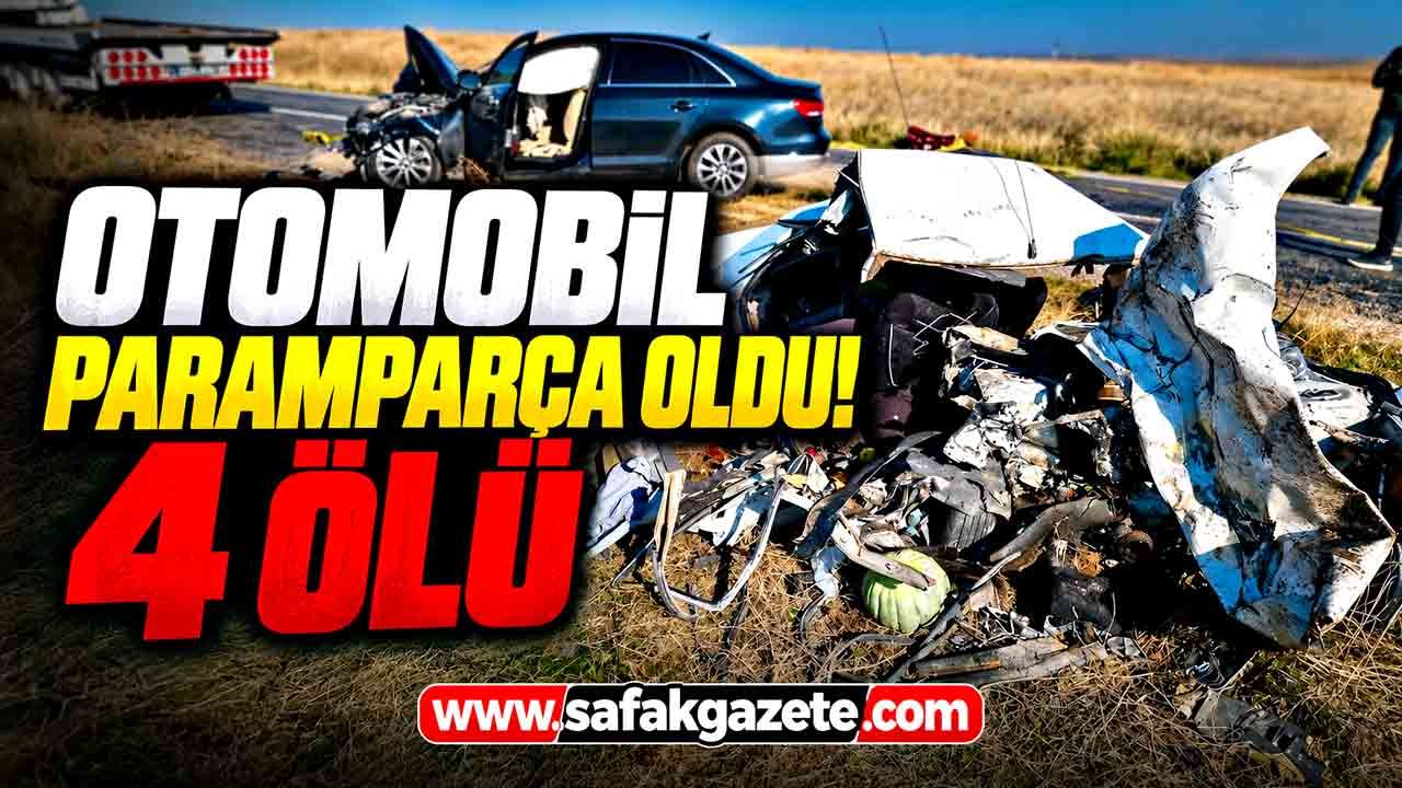 4 kişinin öldüğü kazada otomobiller parçalanarak hurdaya döndü
