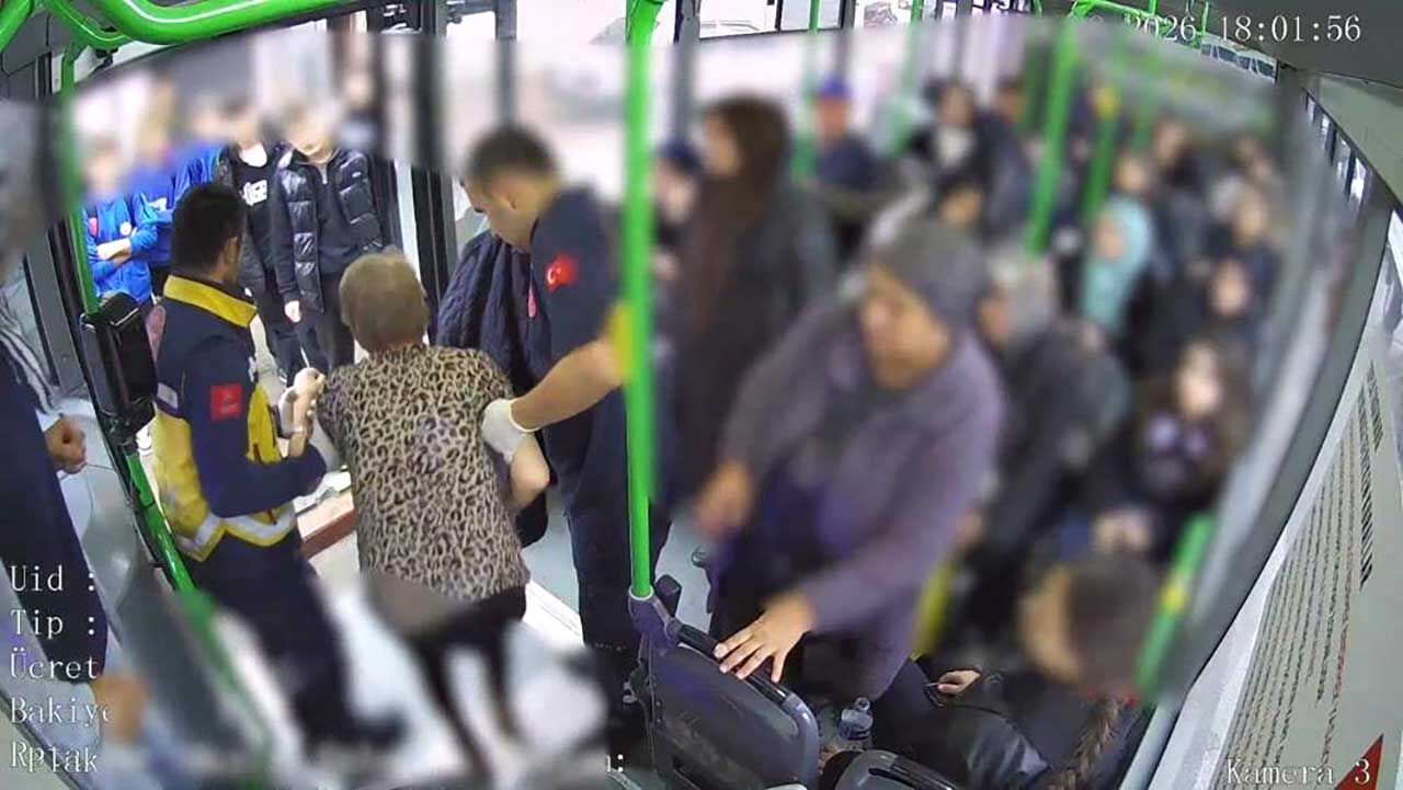 Kadın otobüs şoföründen hayat kurtaran hareket