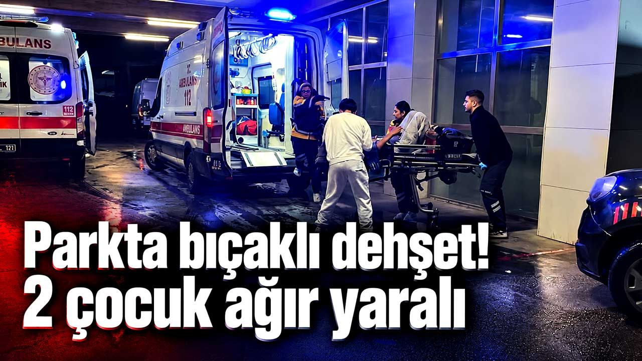 Parkta bıçaklı dehşet! 2 çocuk ağır yaralı