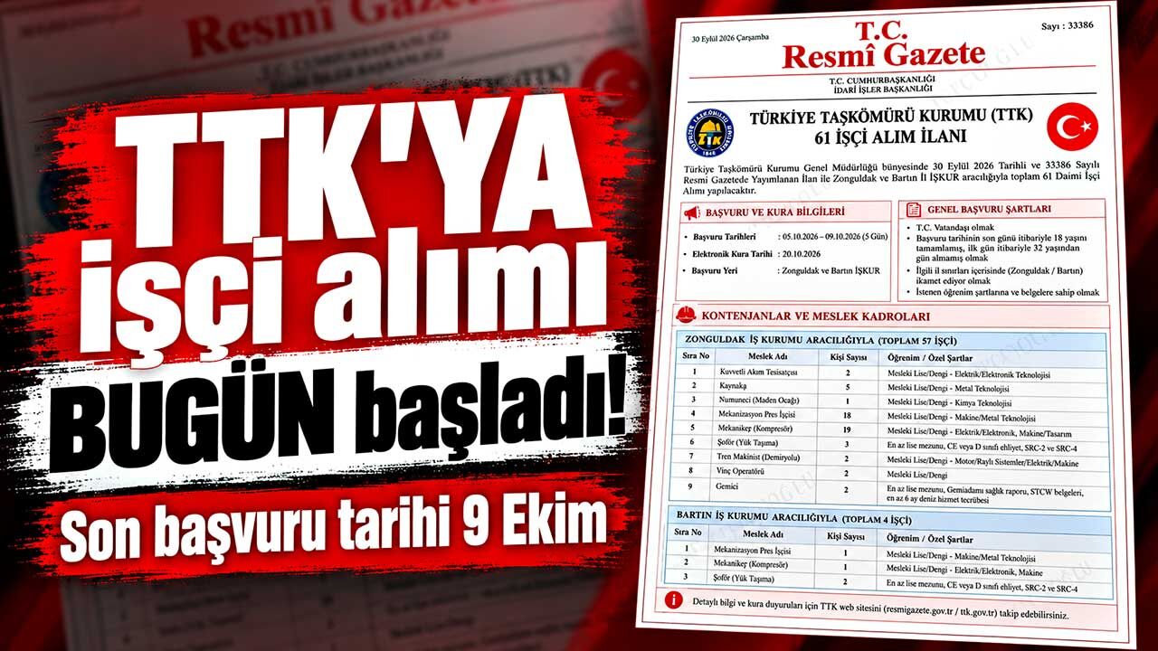 TTK’ya girmek isteyenler dikkat! Başvurular bugün başladı