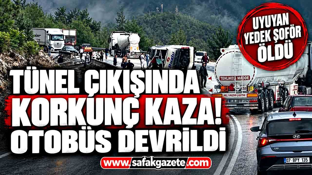 Yolcu otobüsü devrildi! Uyuyan yedek şoför hayatını kaybetti