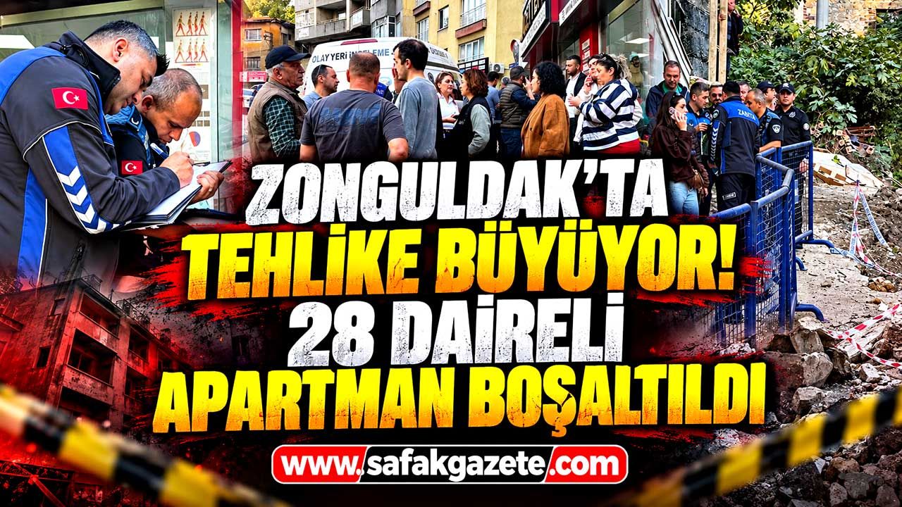 Zonguldak’ta tehlike büyüyor! 28 daireli apartman boşaltıldı