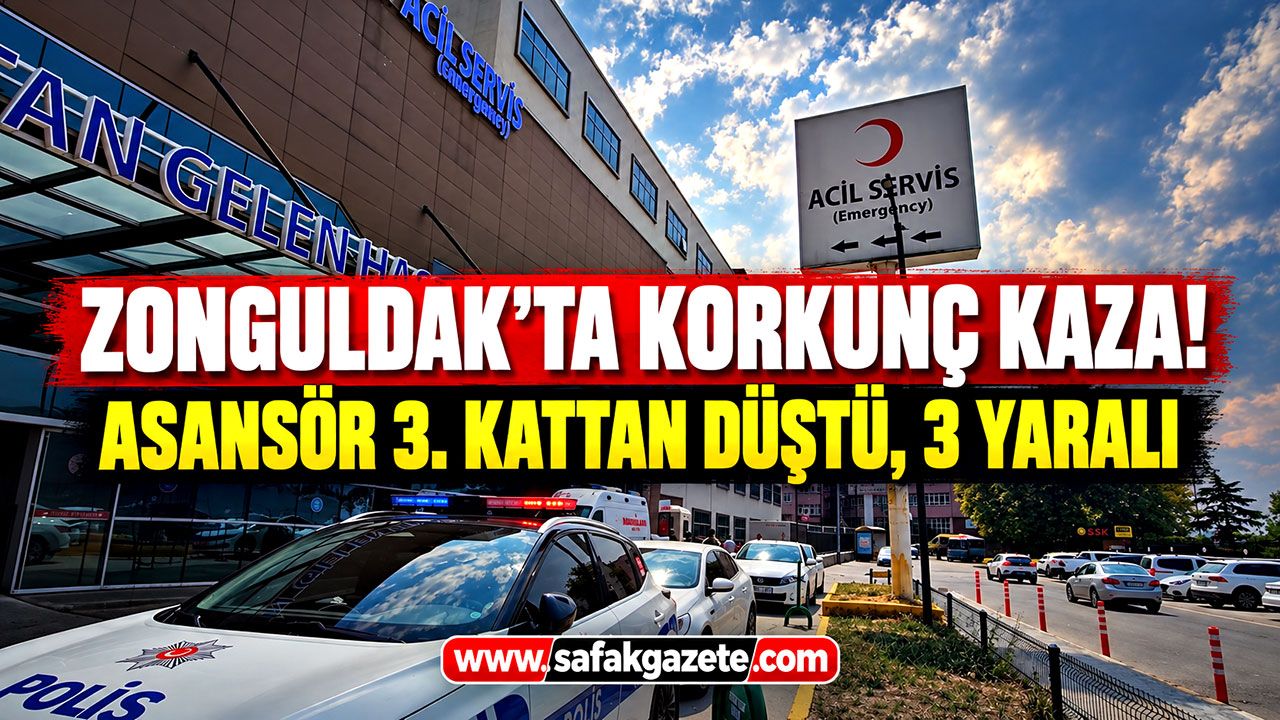 Zonguldak'ta korkunç kaza! Asansör 3. kattan düştü, 3 yaralı